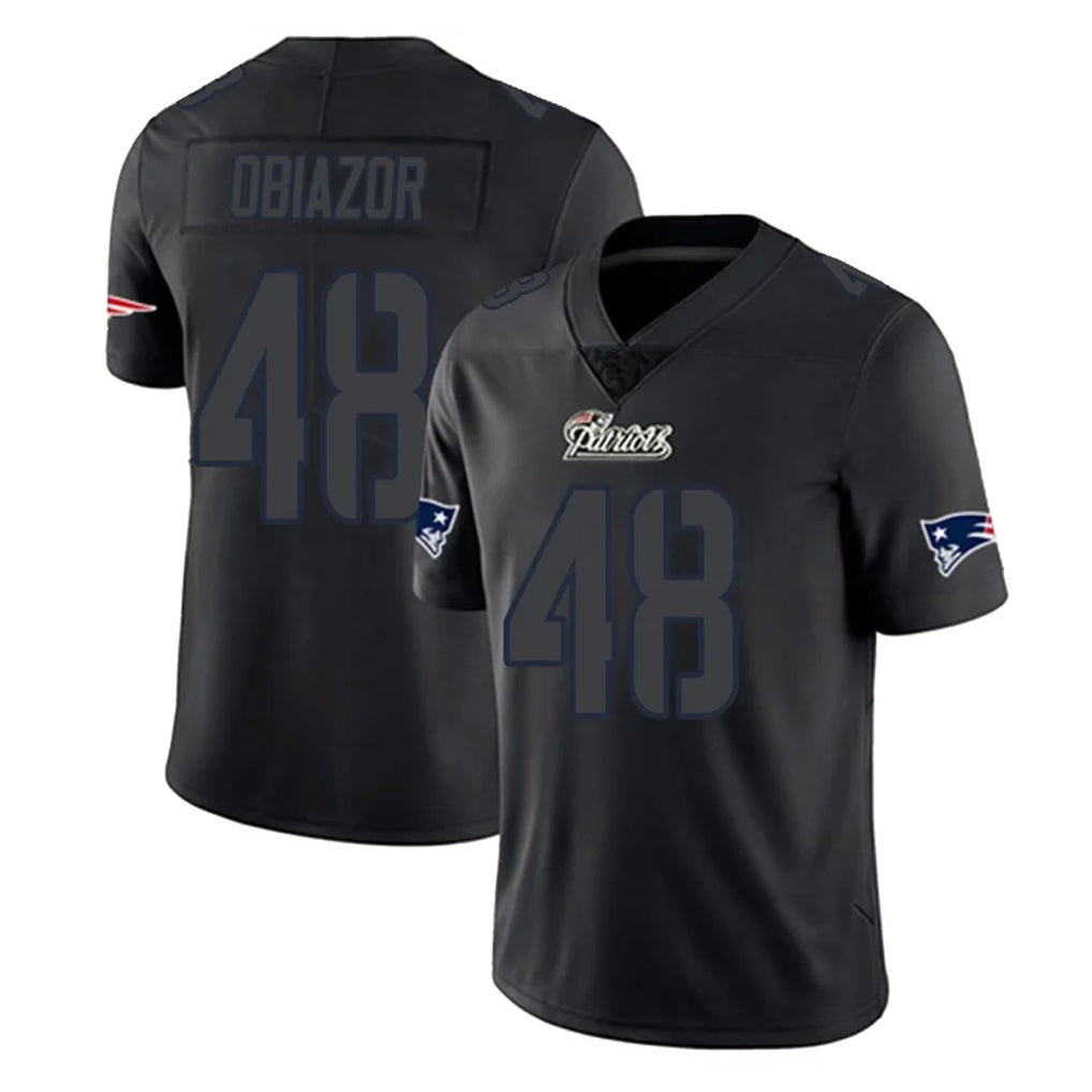 CAdoa NE.Patriots #48 Namdi Obiazor Player Black Impact LImited Home Game Stitched Jerseys