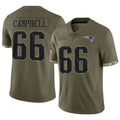CAdoa NE.Patriots #66 Will Campbell Player Olive Salute To Service Limited Stitched Jerseys