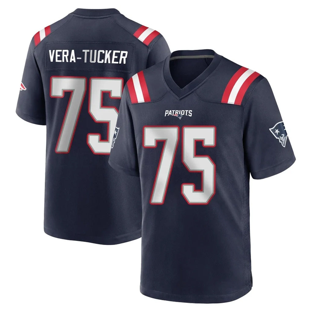 CAdoa NE.Patriots #75 Alijah Vera-Tucker Player Navy Home Game Stitched Jerseys