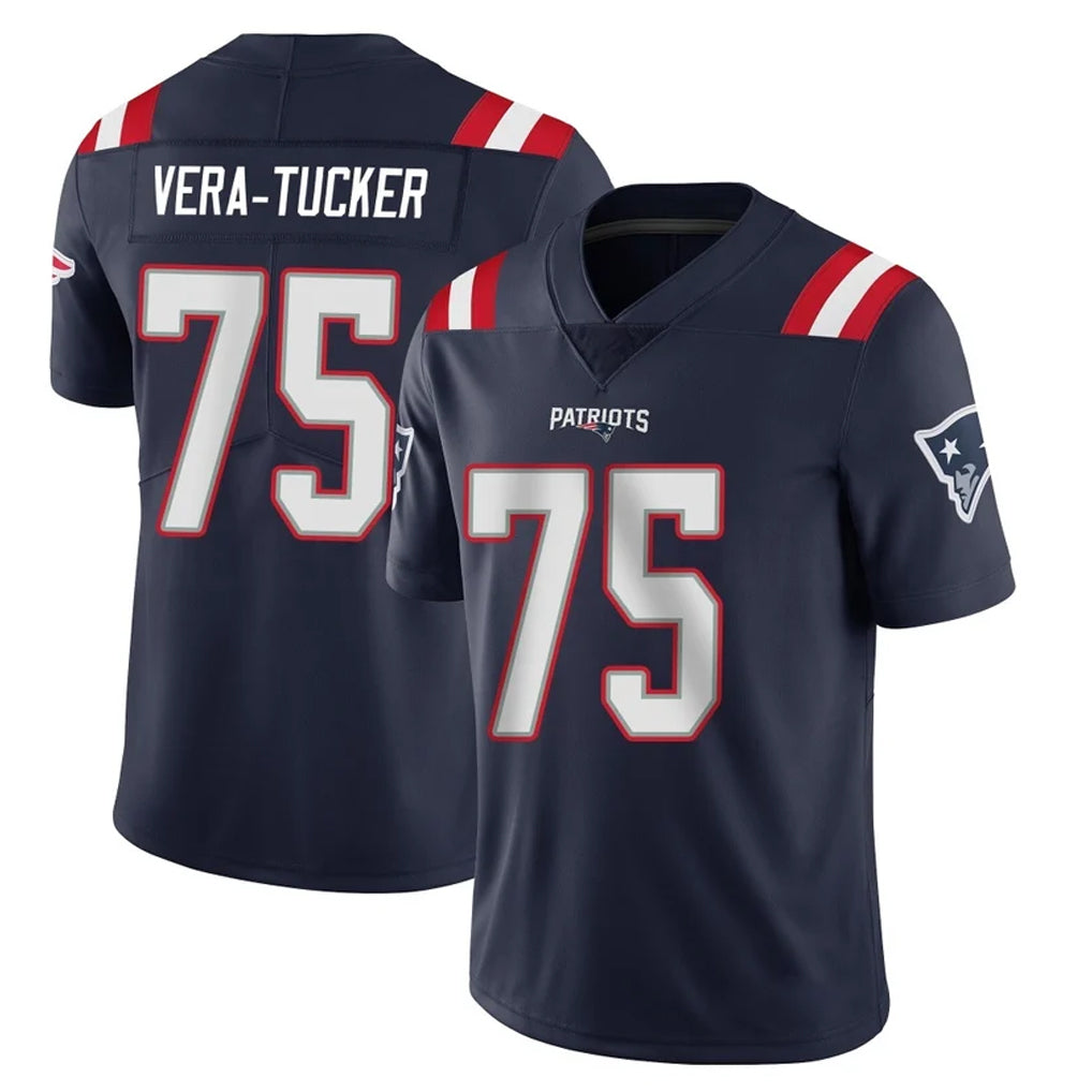 CAdoa NE.Patriots #75 Alijah Vera-Tucker Player Navy Vapor Untouchable Home Game Stitched Jerseys