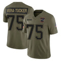 CAdoa NE.Patriots #75 Alijah Vera-Tucker Player Olive 2025 Salute To Service Limited Stitched Jerseys