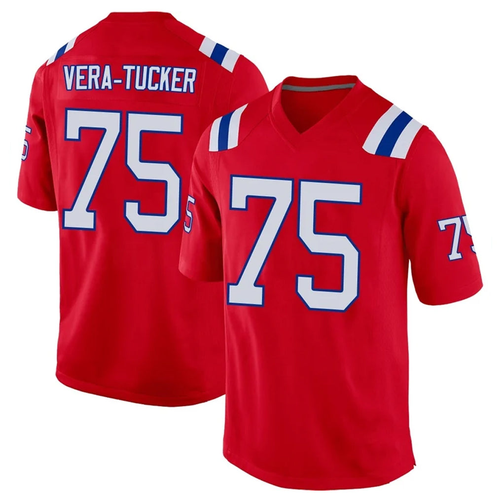 CAdoa NE.Patriots #75 Alijah Vera-Tucker Player Red Home Game Stitched Jerseys