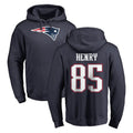 CAdoa NE.Patriots #85 Hunter Henry Player Navy LOGO Pullover Hoodies Home Game Stitched Jerseys