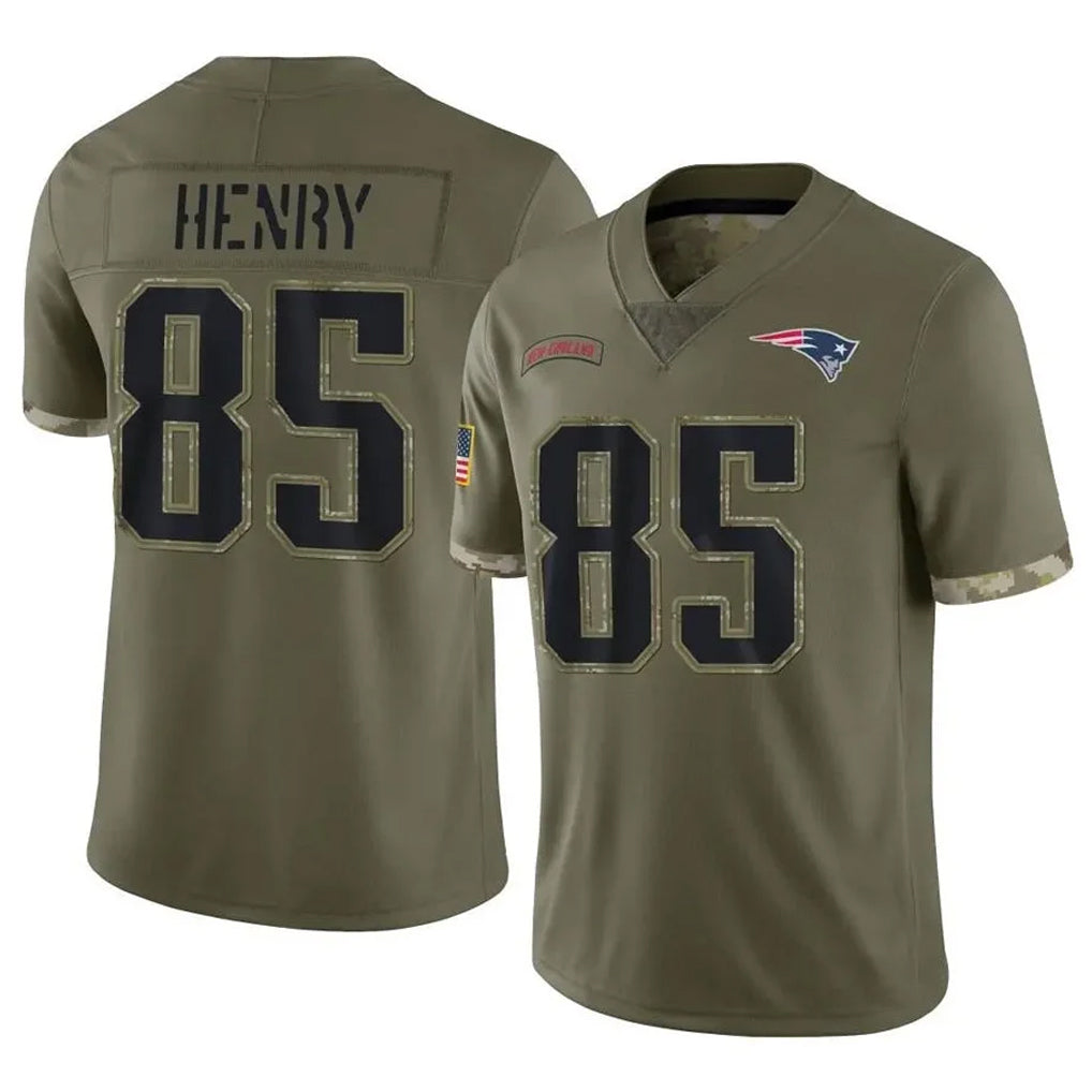 CAdoa NE.Patriots #85 Hunter Henry Player Olive Salute To Service Limited Stitched Jerseys
