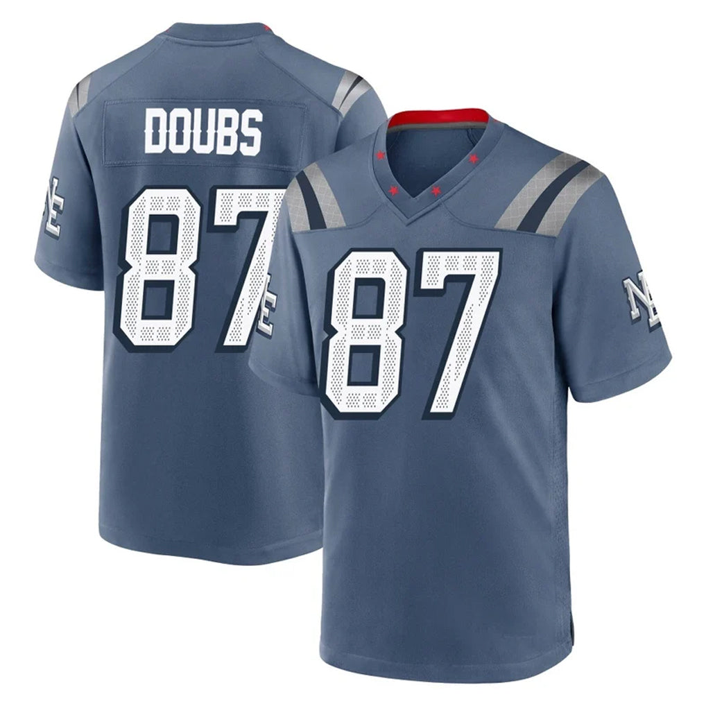 CAdoa NE.Patriots #87 Romeo Doubs Player Blue Rivalries Collection Home Game Stitched Jerseys