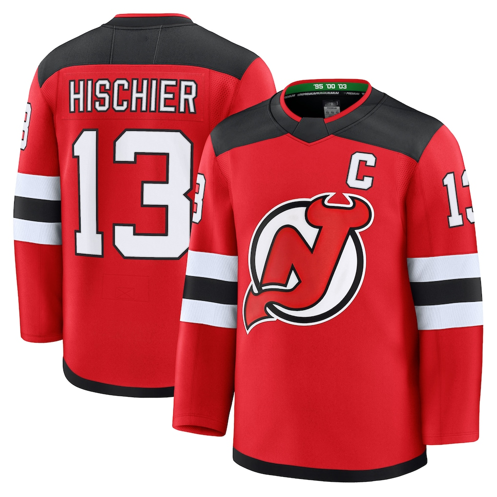 CAdoa N.Jersey Devils #13 Nico Hischier Red Home Premium Jerseys