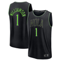 CAdoa NO.Pelicans #1 Zion Williamson Black 2025-2026 City Edition Fast Break Stitched Jerseys
