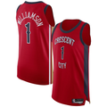 CAdoa NO.Pelicans #1 Zion Williamson Red Authentic Stitched Jerseys- Statement Edition