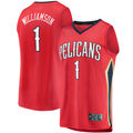 CAdoa NO.Pelicans #1 Zion Williamson Red Replica Fast Break Stitched Jerseys- Statement Edition