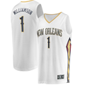 CAdoa NO.Pelicans #1 Zion Williamson White Replica Fast Break Stitched Jerseys- Association Edition