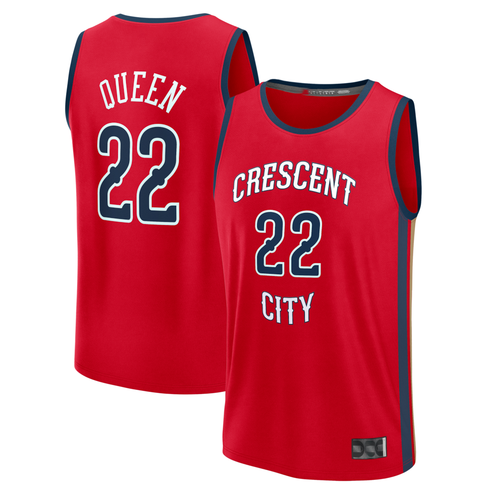 CAdoa NO.Pelicans #22 Derik Queen Red Fast Break Replica Player Stitched Jerseys- Statement Edition