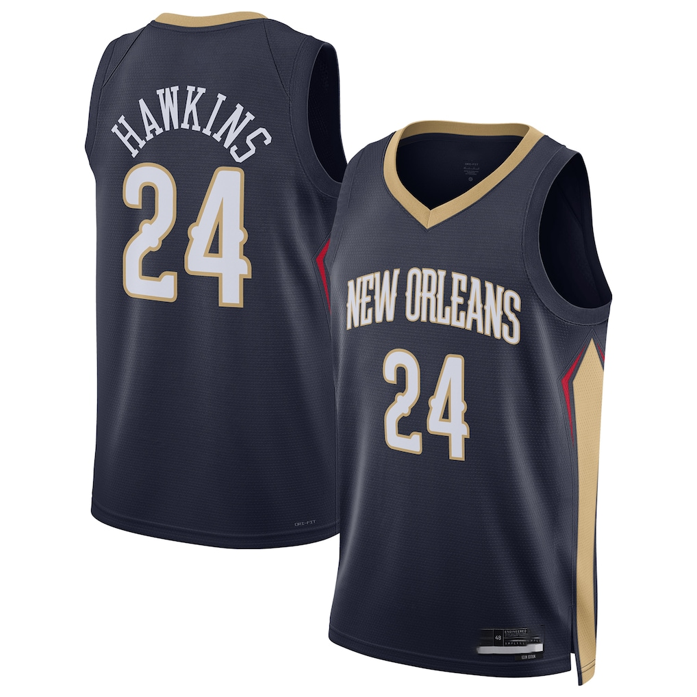 CAdoa NO.Pelicans #24 Jordan Hawkins Navy Swingman Stitched Jerseys- Icon Edition