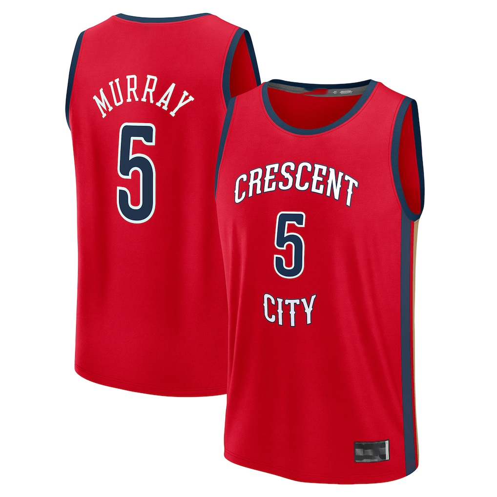 CAdoa NO.Pelicans #5 Dejounte Murray Red Fast Break Replica Player Stitched Jerseys- Statement Edition
