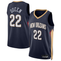 CAdoa NO.Pelicans #22 Derik Queen Navy Swingman Stitched Jerseys- Icon Edition