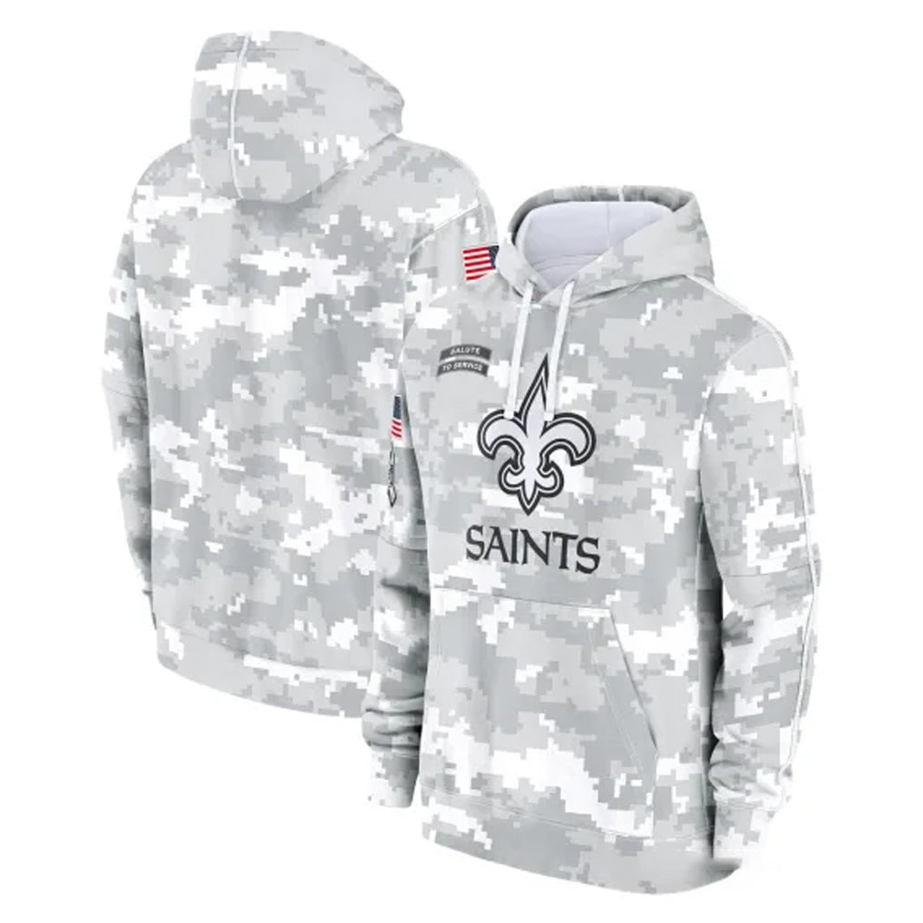 CAdoa NO.Saints Arctic Camo Salute to Service Pullover Hoodies Limited Game Blank Player Stitched Jerseys