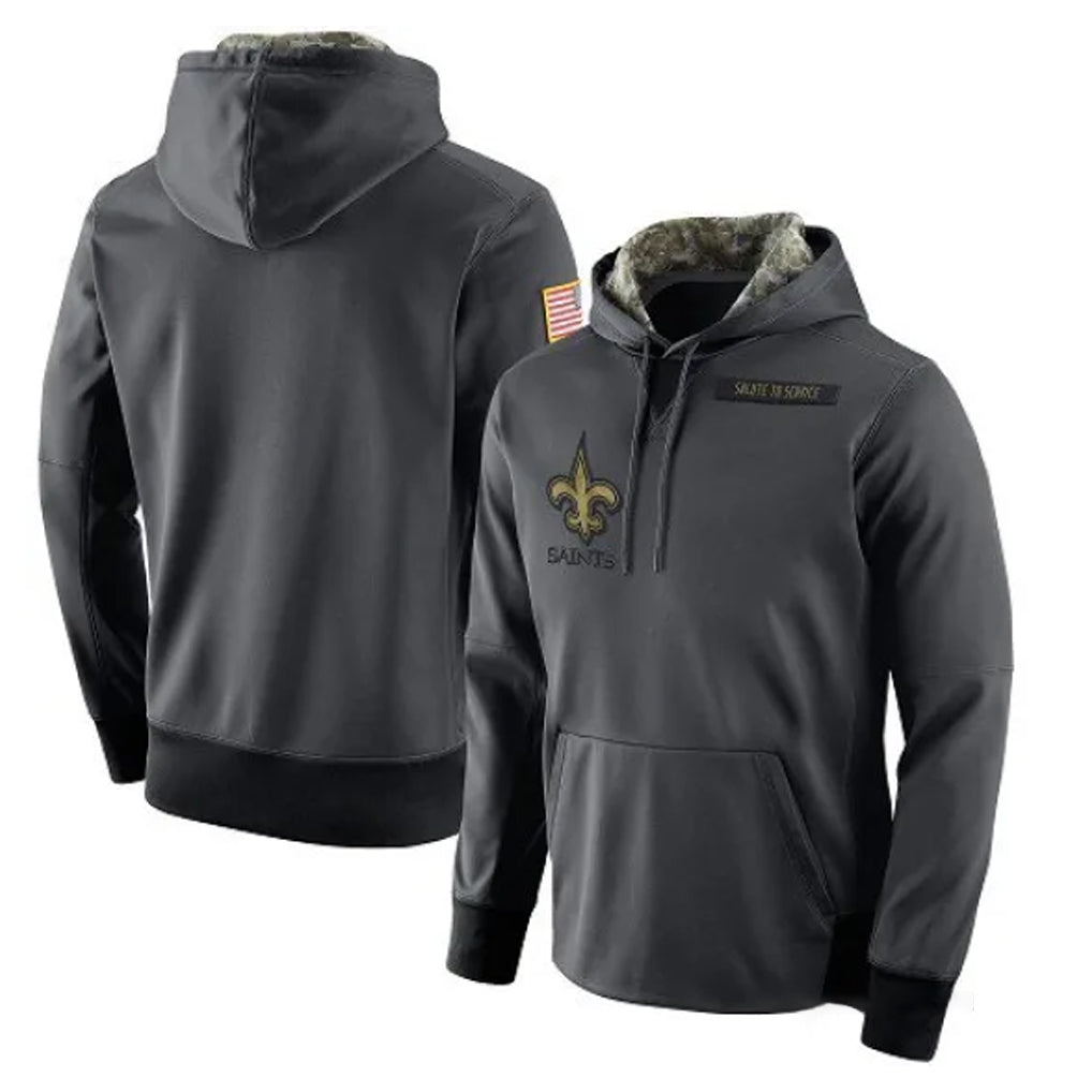 CAdoa NO.Saints Gray Pullover Hoodies Limited Blank Player Stitched Jerseys