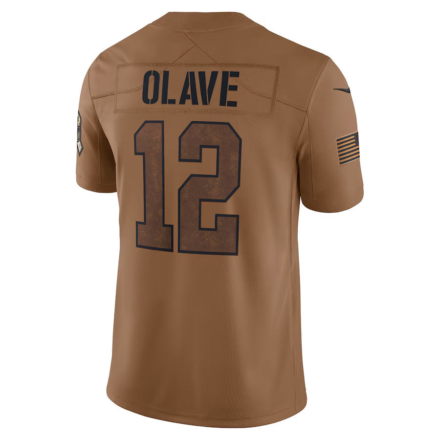 CAdoa NO.Saints #12 Chris Olave Player Brown Salute To Service Limited Stitched Jerseys
