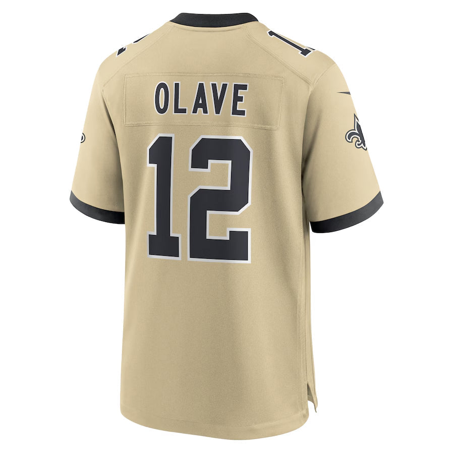 CAdoa NO.Saints #12 Chris Olave Player Gold Alternate Game Stitched Jerseys