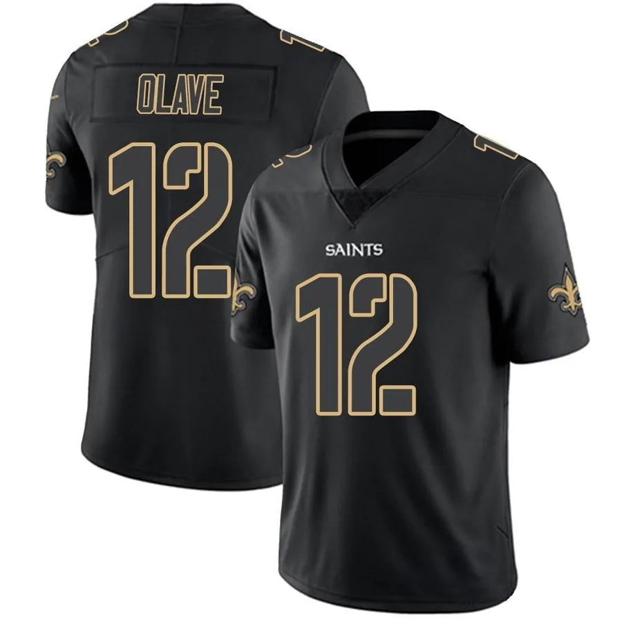 CAdoa NO.Saints #12 Chris Olave Player Limited Black Impact Stitched Jerseys