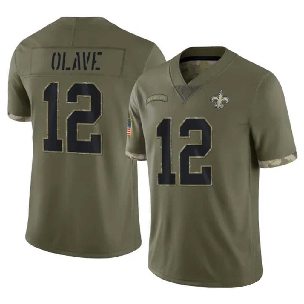 CAdoa NO.Saints #12 Chris Olave Player Olive Salute To Service Limited Stitched Jerseys