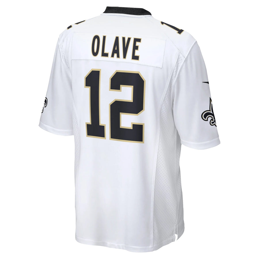 CAdoa NO.Saints #12 Chris Olave Player White Home Game Stitched Jerseys