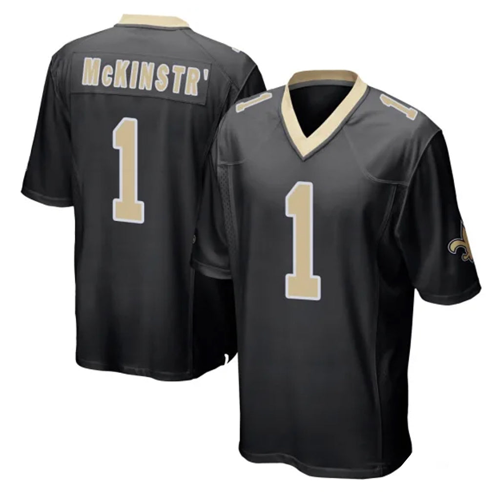 CAdoa NO.Saints #1 Kool-Aid McKinstry Player Black Home Game Stitched Jerseys