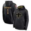 CAdoa NO.Saints #1 Kool-Aid McKinstry Player Black Salute to Service Hoodies Limited Game Stitched Jerseys