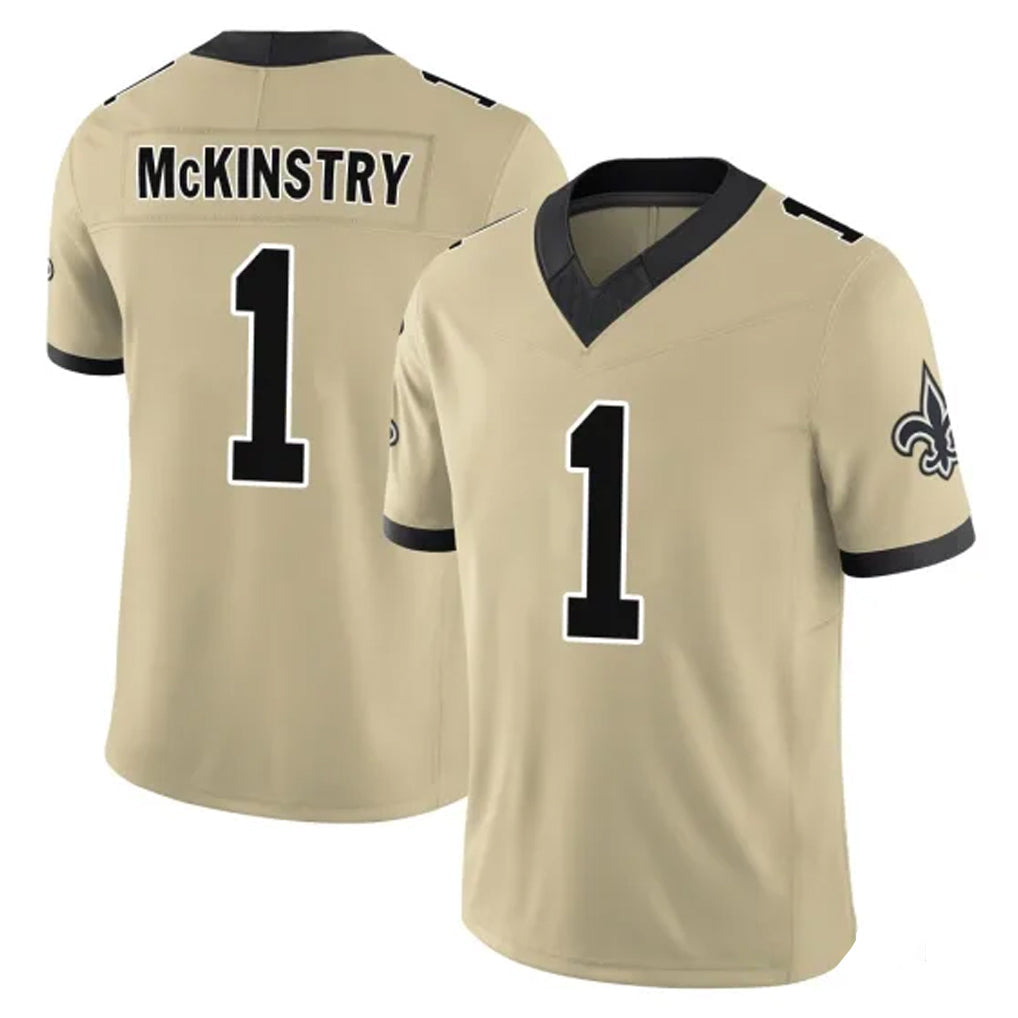 CAdoa NO.Saints #1 Kool-Aid McKinstry Player Gold Limited Vapor F.U.S.E. Home Game Stitched Jerseys