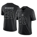 CAdoa NO.Saints #20 Pete Werner Player Black Limited Reflective Home Game Stitched Jerseys