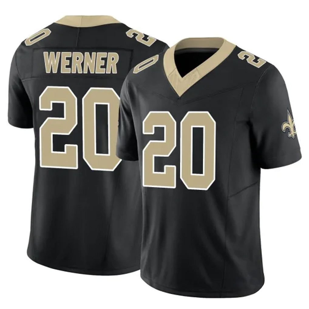 CAdoa NO.Saints #20 Pete Werner Player Black Limited Vapor F.U.S.E. Home Game Stitched Jerseys