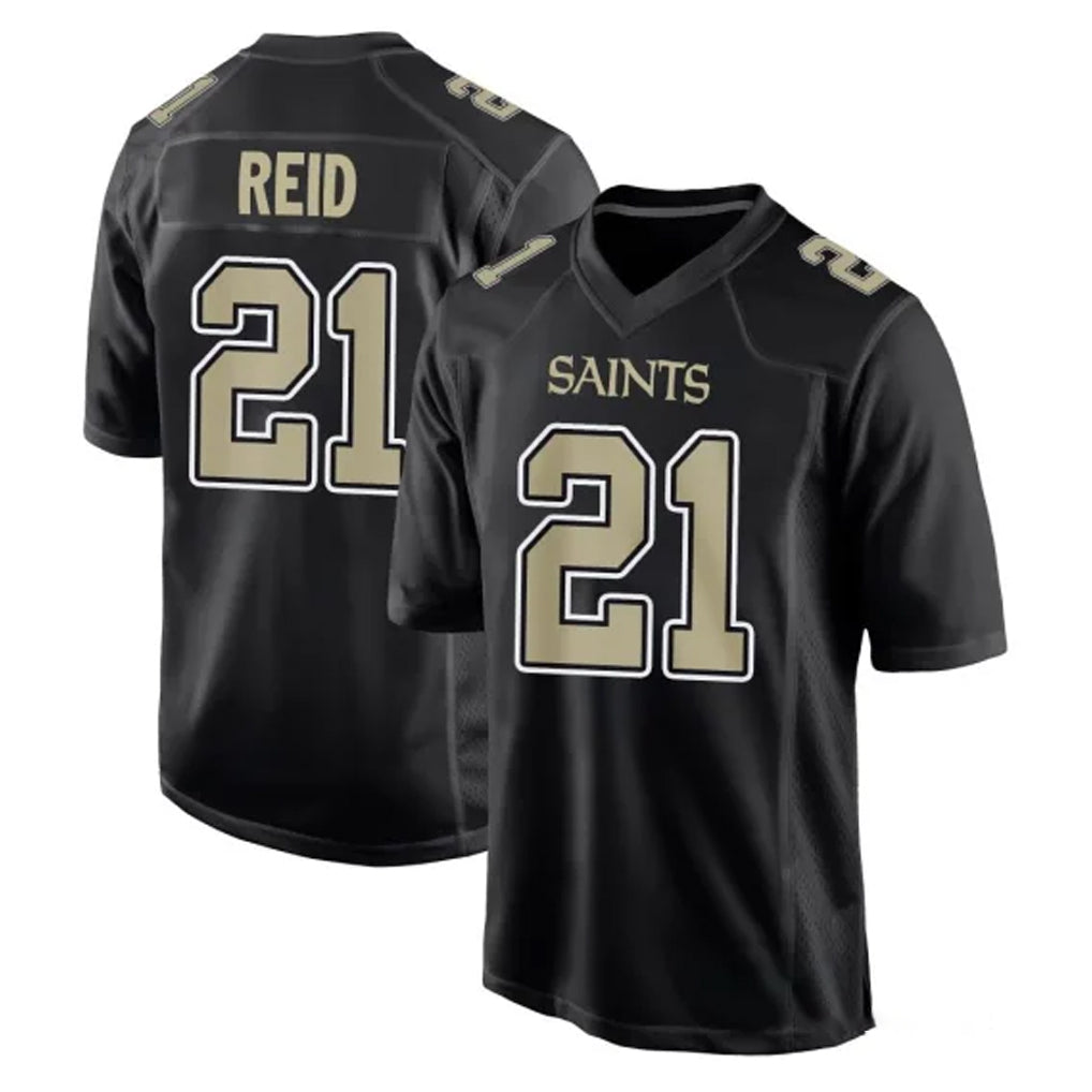 CAdoa NO.Saints #21 Justin Reid Player Black Carbon Fashion Home Game Stitched Jerseys