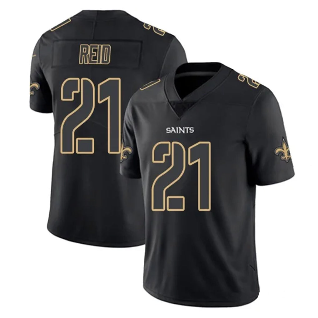 CAdoa NO.Saints #21 Justin Reid Player Black Impact Limited Home Game Stitched Jerseys