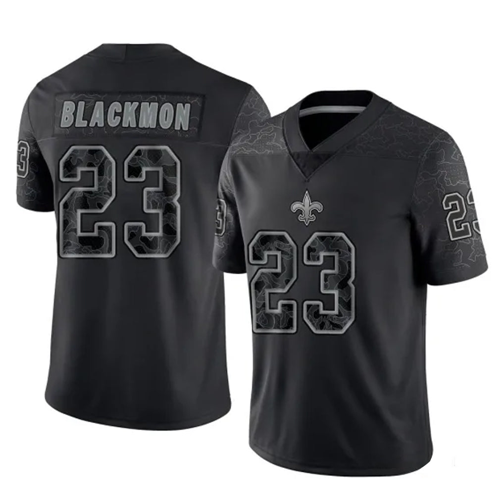 CAdoa NO.Saints #23 Julian Blackmon Player Black Limited Reflective Home Game Stitched Jerseys