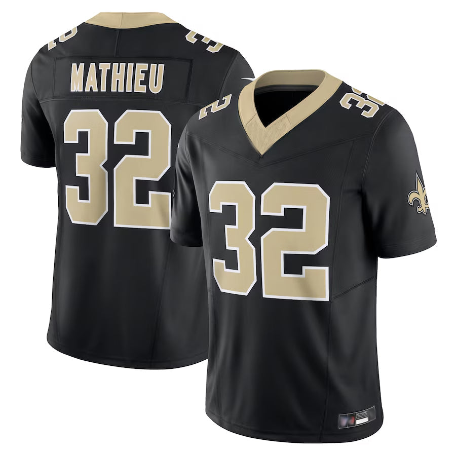 CAdoa NO.Saints #32 Tyrann Mathieu Player Black Vapor F.U.S.E. Limited Stitched Jerseys