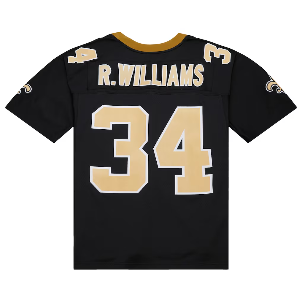 CAdoa NO.Saints #34 Ricky Williams Mitchell & Ness Black 1999 Legacy Replica Stitched Puhic Jersey