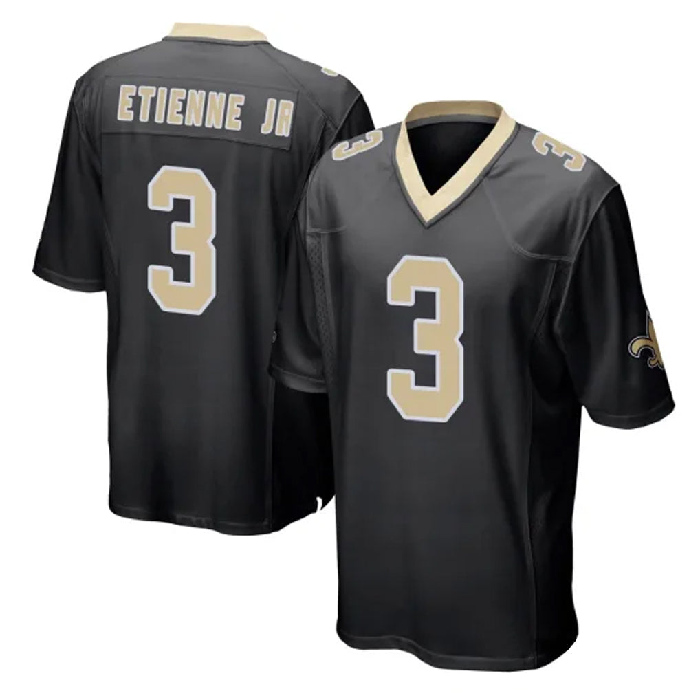CAdoa NO.Saints #3 Travis Etienne Jr. Player Black Home Game Stitched Jerseys