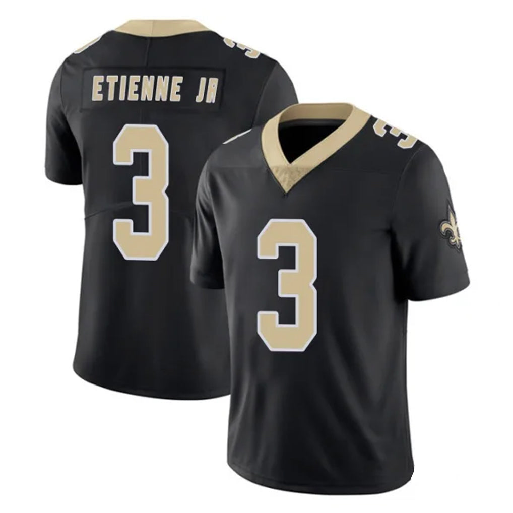 CAdoa NO.Saints #3 Travis Etienne Jr. Player Black Limited Vapor Untouchable Home Game Stitched Jerseys