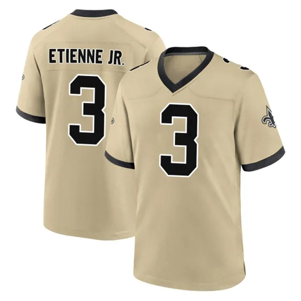CAdoa NO.Saints #3 Travis Etienne Jr. Player Gold Home Game Stitched Jerseys