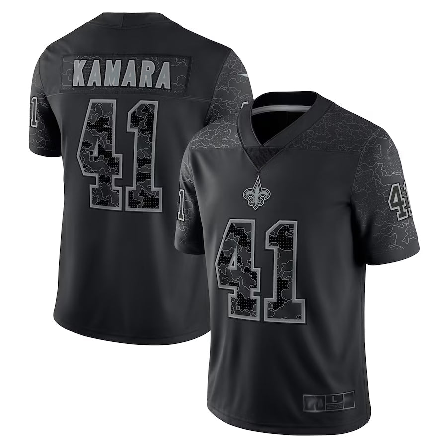 CAdoa NO.Saints #41 Alvin Kamara Player Black RFLCTV Limited Stitched Jerseys