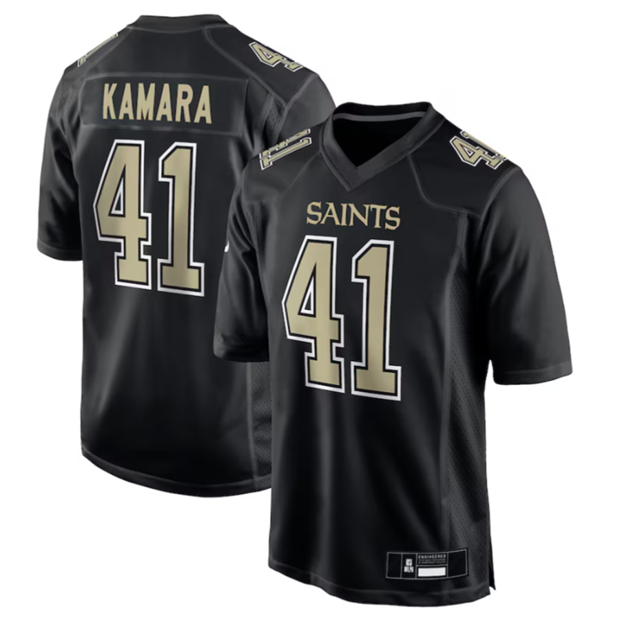 CAdoa NO.Saints #41 Alvin Kamara Player Carbon Black Fashion Game Stitched Jerseys