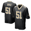CAdoa NO.Saints #51 Cesar Ruiz Player Black Home Game Stitched Jerseys