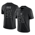 CAdoa NO.Saints #51 Cesar Ruiz Player Black Limited Reflective Home Game Stitched Jerseys