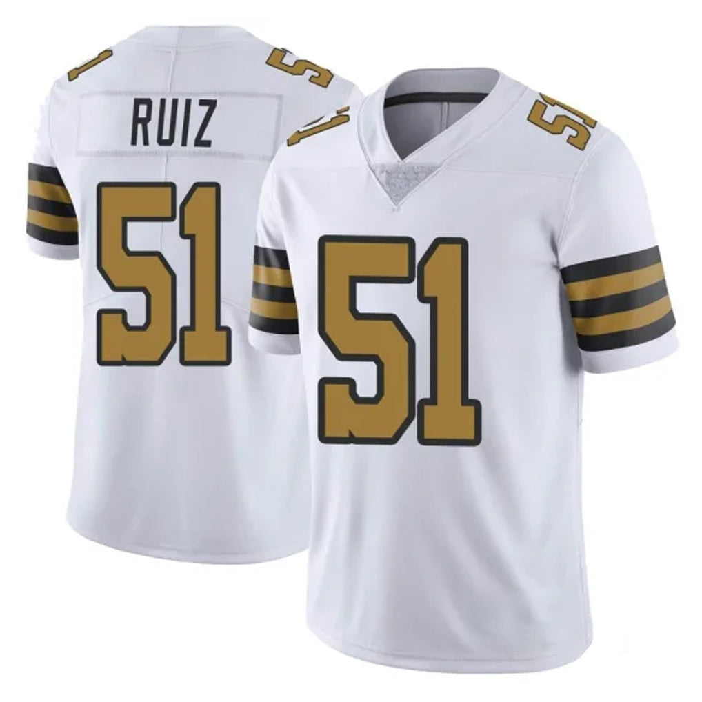 CAdoa NO.Saints #51 Cesar Ruiz Player White Limited Color Rush Home Game Stitched Jerseys