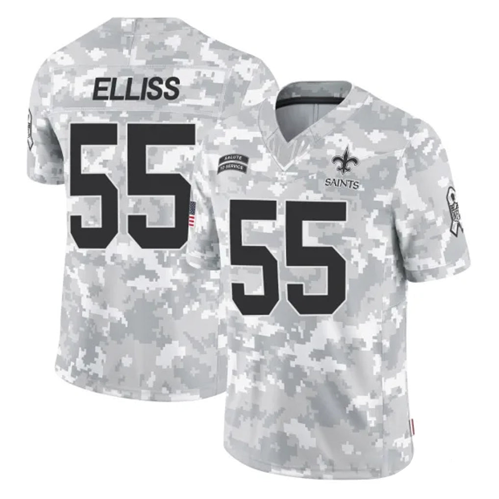 CAdoa NO.Saints #55 Kaden Elliss Player Arctic Camo Salute To Service Limited Game Stitched Jerseys