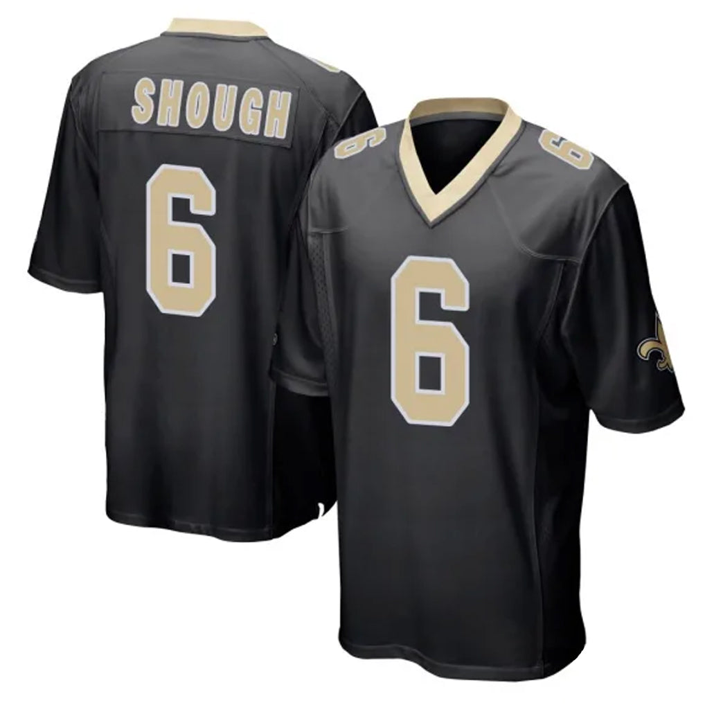 CAdoa NO.Saints #6 Tyler Shough Player Black Home Game Stitched Jerseys