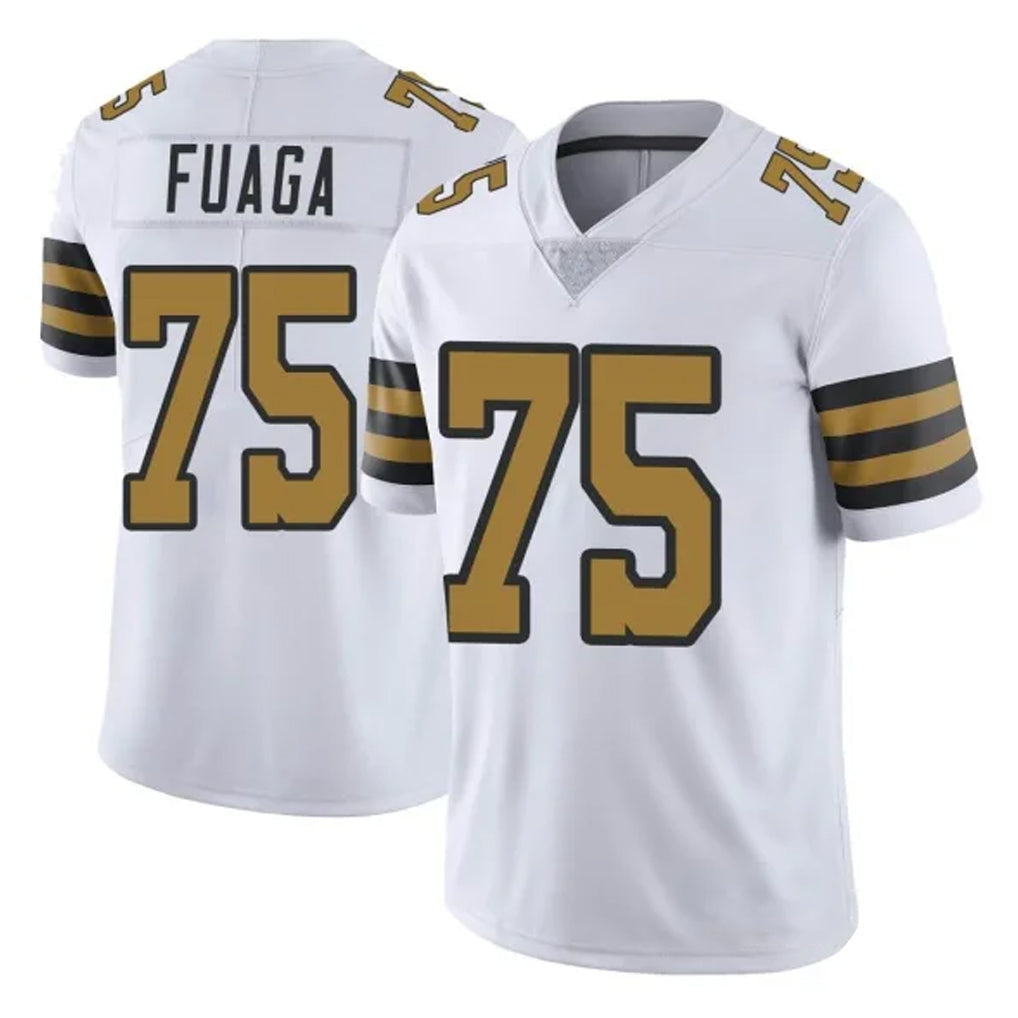 CAdoa NO.Saints #75 Taliese Fuaga Player White Limited Color Rush Home Game Stitched Jerseys