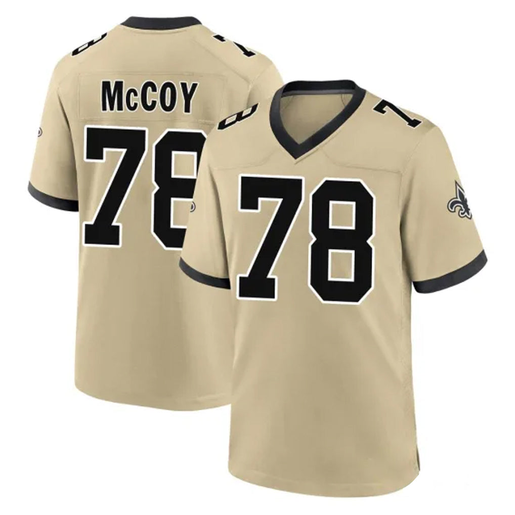 CAdoa NO.Saints #78 Erik McCoy Player Gold Home Game Stitched Jerseys