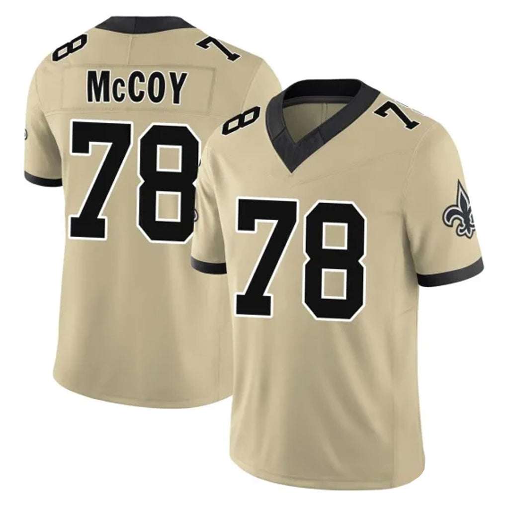 CAdoa NO.Saints #78 Erik McCoy Player Gold Limited Vapor F.U.S.E. Home Game Stitched Jerseys