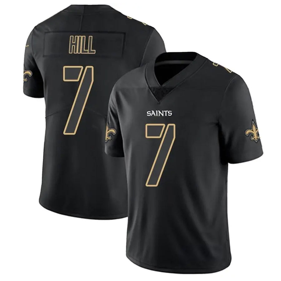 CAdoa NO.Saints #7 Taysom Hill Player Limited Black Impact Stitched Jerseys