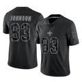 CAdoa NO.Saints #83 Juwan Johnson Player Black Limited Reflective Home Game Stitched Jerseys